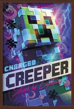 Rámovaný plakát Minecraft - Charged Creeper