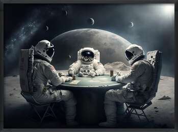 Plakát Astronauts playing Poker in the Space