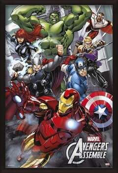 Rámovaný plakát Marvel - Avengers Assemble