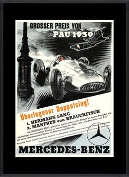 Plakát Mercedes Benz Grosser Preis von Pau 1939 Grand Prix Pau 1939