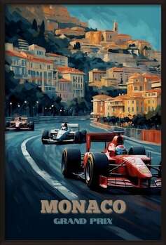 Plakát Vintage Abstract Monaco Grand Prix Posters: Racing in Style