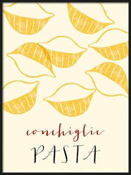 Plakát Shells Italian pasta. Shells poster illustration.