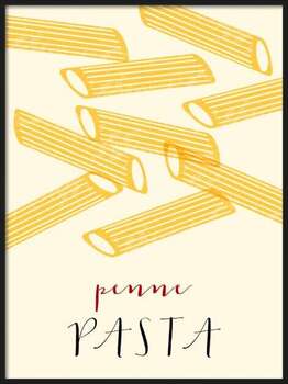 Plakát Penne Italian pasta. Penne poster illustration.