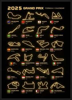Plakát Formula 1 Season Calendar 2025