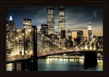 Rámovaný plakát Manhattan - Lights