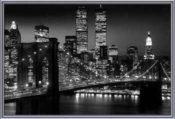 Rámovaný plakát Manhattan - Night