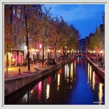 Rámovaný plakát Red Light District in Amsterdam