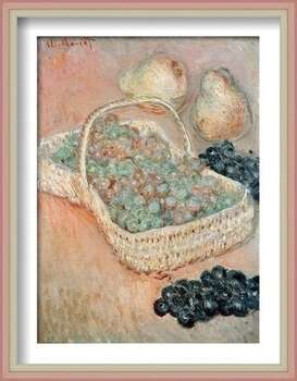 Rámovaný plakát Claude Monet - The Basket of Grapes, 1884