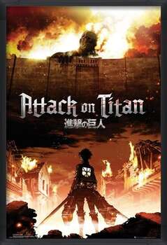 Rámovaný plakát Attack on Titan (Shingeki no kyojin) - Key Art