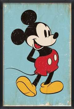 Rámovaný plakát Mickey Mouse - Retro