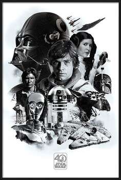 Rámovaný plakát Star Wars - Montage (40th Anniversary )