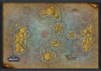 Rámovaný plakát World Of Warcraft - Map